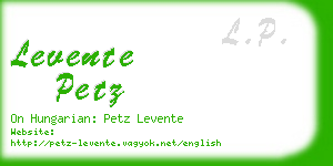 levente petz business card